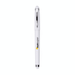 Fidget Gel Pen - A white gel pen with a shiny silver clip and a logo on the barrel.