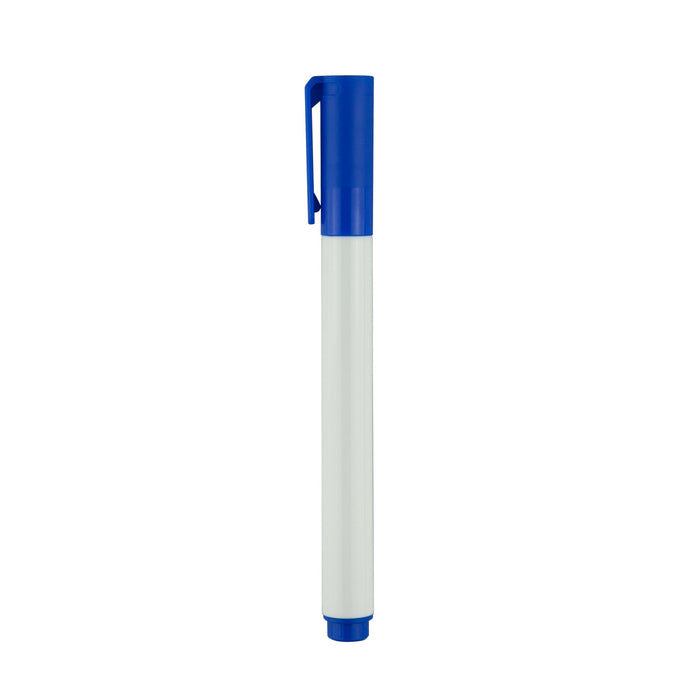 Bonack Whiteboard Marker - A blue whiteboard marker with a white barrel, featuring a clip on the cap. It has a branded logo.