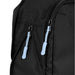 Wander & Roam Compression Packing Cube Set - A black packing cube with blue zipper pulls, showcasing a close-up of its textured fabric and zippers.
