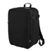 Wander & Roam Travel Backpack - A black travel backpack featuring a sleek design, adjustable straps, and a logo on the front.