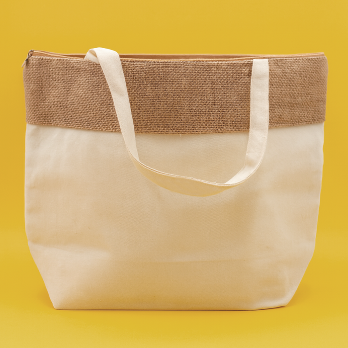 The Brooke Jute and Cotton Cooler Bag - Custom Promotional Product