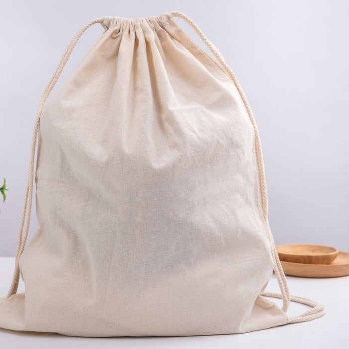CALICO LIBRARY BAG -DRAWSTRINGS