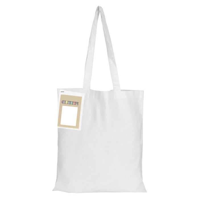COLOURING WHITE CALICO BAG NO GUSSET