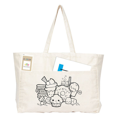 COLOURING DELTON CANVAS LARGE SHOPPER