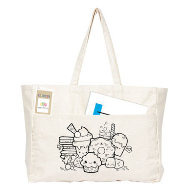 COLOURING DELTON CANVAS LARGE SHOPPER