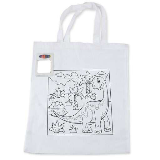 Colouring Short Handle Cotton Bag & Crayon