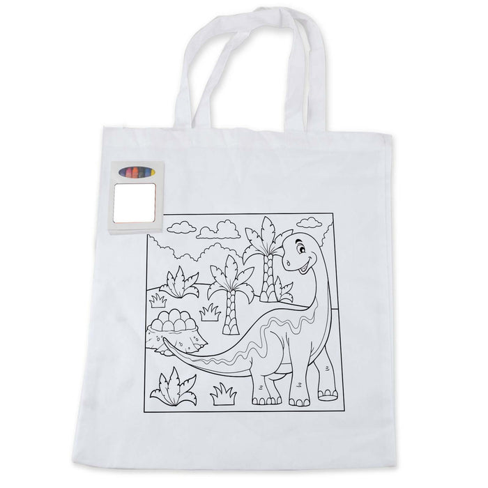 Colouring Short Handle Cotton Bag & Crayon