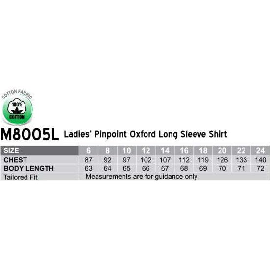 Pinpoint Oxford Long Sleeve Shirt - available in ladies and mens