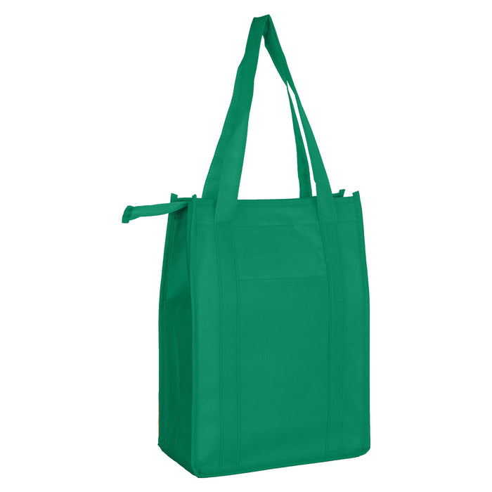 NON WOVEN COOLER BAG WITH TOP ZIP CLOSURE