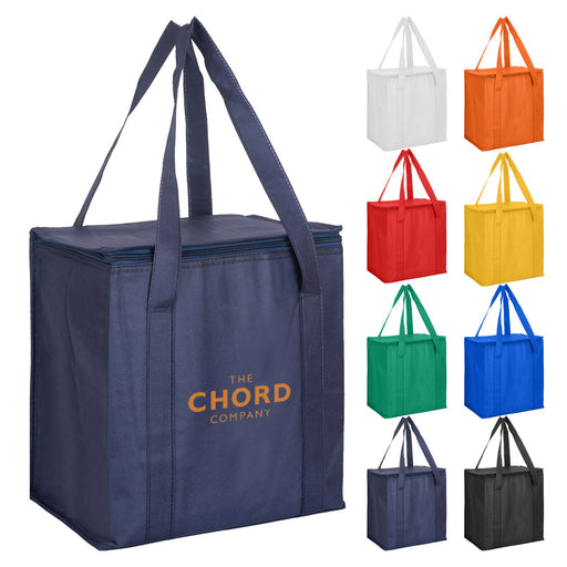 NON WOVEN COOLER BAG WITH ZIPPED LID
