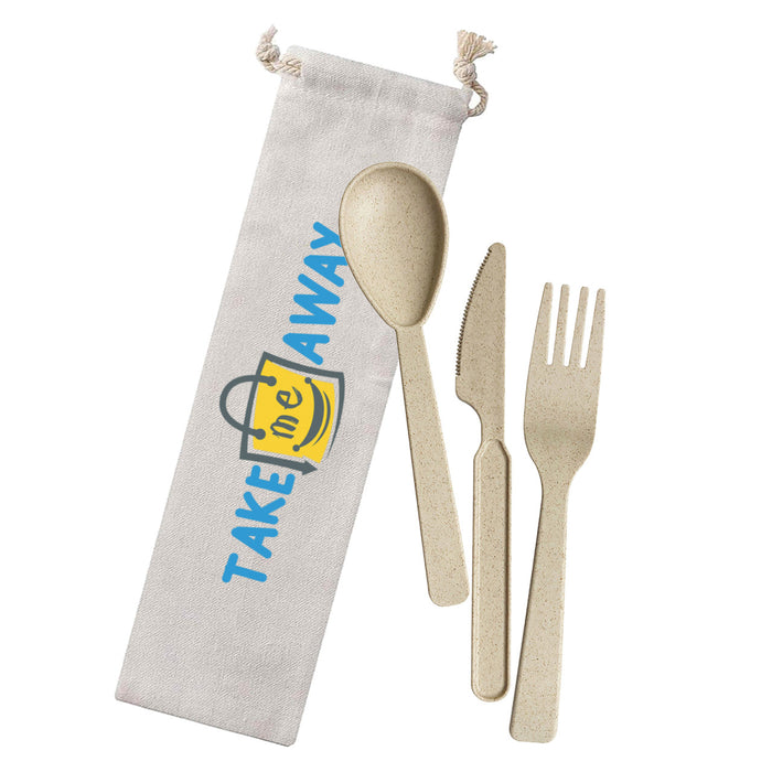 WHEAT STRAW UTENSIL IN BAG