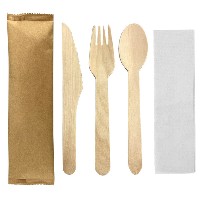 4 PCS WOODEN CUTLERY SET
