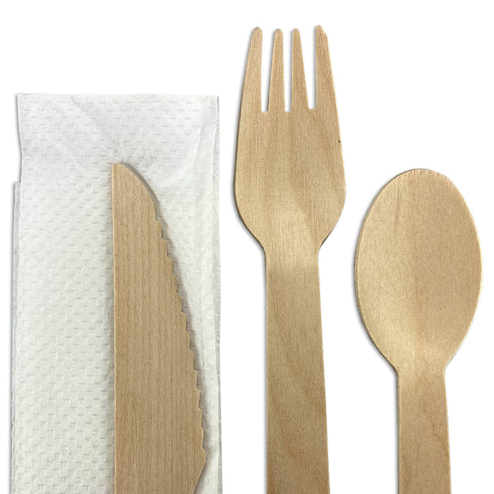 4 PCS WOODEN CUTLERY SET